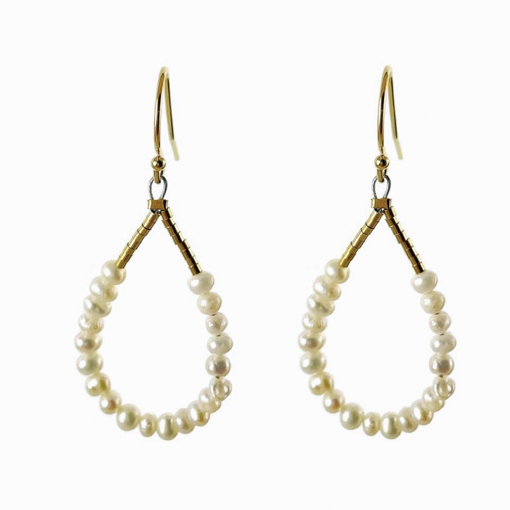 Ohrhänger Creole "Freshwater Pearl Loop" Gold