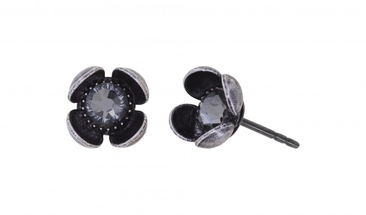 Ohrstecker "Love, Hope and Destiny" Black Crystal Silver Night