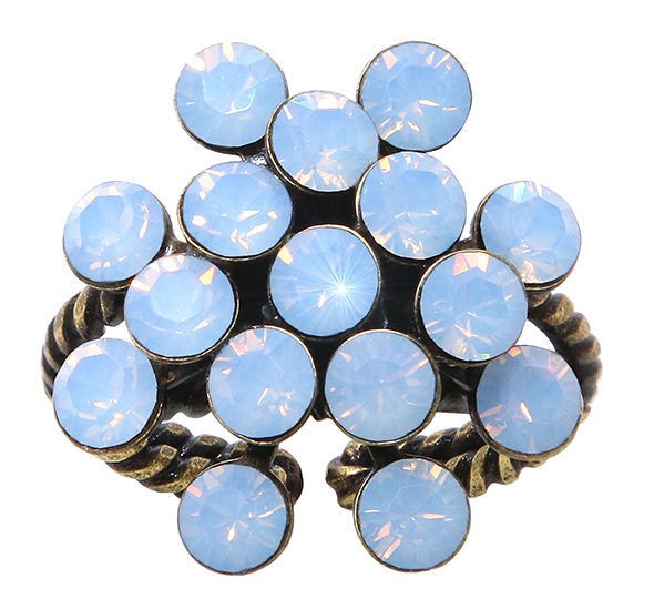 Ring "Magic Fireball" Classic Size Light Sapphire Opal