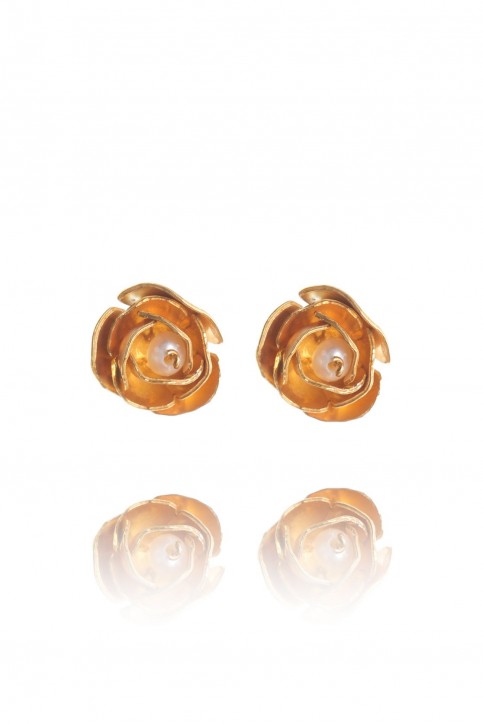 Ohrstecker "Peonie" Perle-Gold