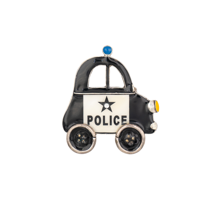 Brosche "Mille Bornes" Polizeiauto